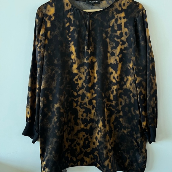 Lafayette 148 Kelsey Leopard Print 100% Silk Blouse - Picture 2 of 10